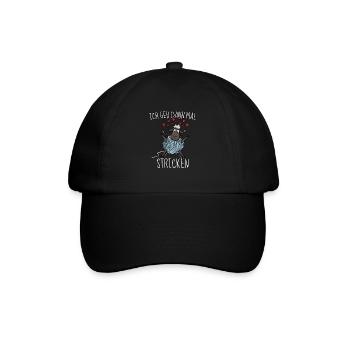 Lustiger Nähen & Näherin Stricken Spruch Geschenk - Baseballkappe - Schwarz/Schwarz - Vorne