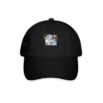Alleine Vaporwave Statue Meme Geschenk. AntiSocial - Baseballkappe - Schwarz/Schwarz - Vorne