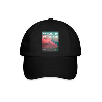 Meine Seele ist im Himmel Ästhetische Dampfwelle - Baseballkappe - Schwarz/Schwarz - Vorne