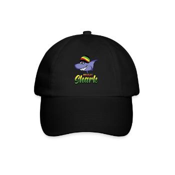 Reggae Shark Rastafari Musik Jamaika Geschenk - Baseballkappe - Schwarz/Schwarz - Vorne