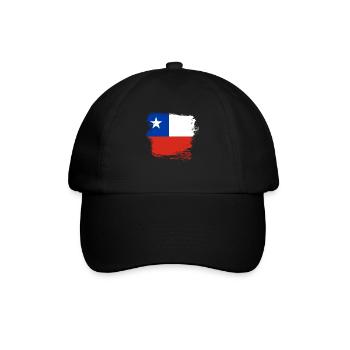Chile Flagge - Baseballkappe - Schwarz/Schwarz - Vorne