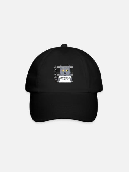 Britische Kurzhaar Katze - Baseballkappe - Schwarz/Schwarz