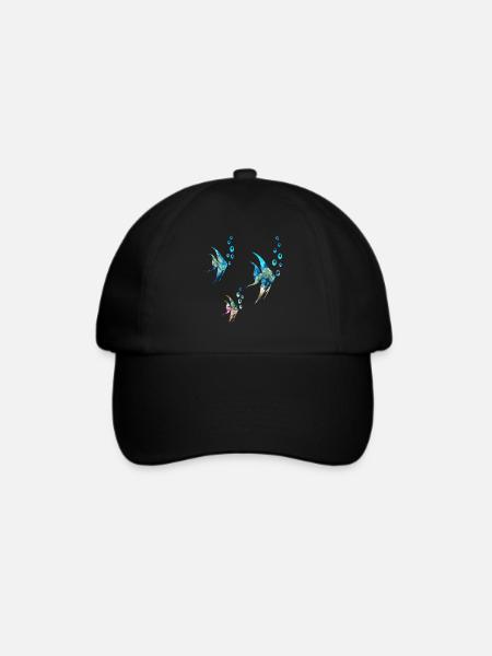 Fische - Baseballkappe - Schwarz/Schwarz