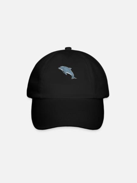Delfin - Baseballkappe - Schwarz/Schwarz