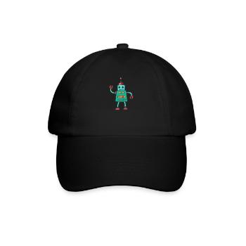 Roboter - Baseballkappe - Schwarz/Schwarz - Vorne