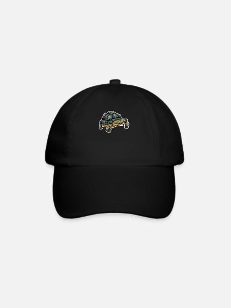 Schildkröte - Baseballkappe - Schwarz/Schwarz