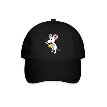 Maus Käse Hunger Nager Kinder Baby Maus Nager - Baseballkappe - Schwarz/Schwarz - Vorne