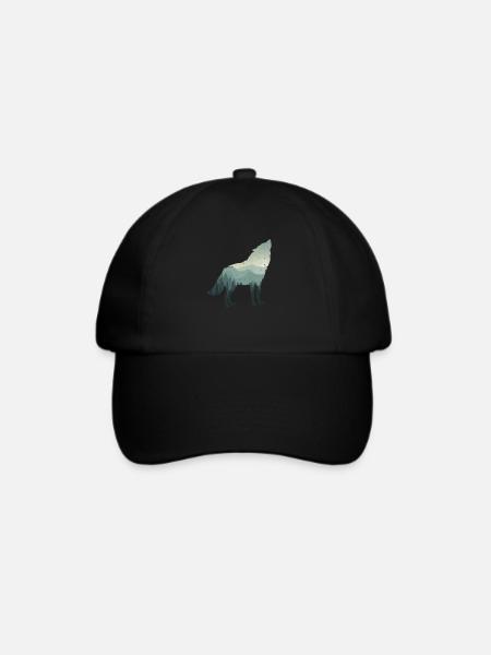Wolf - Baseballkappe - Schwarz/Schwarz