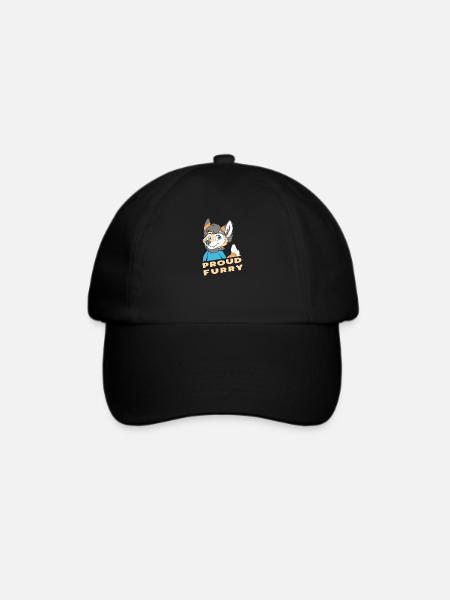 Proud Furry Funny Furry Fandom Fursuit Furries - Baseballkappe - Schwarz/Schwarz