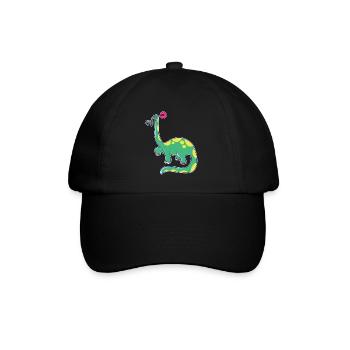 Dinosaurier hat schlechte Laune - Baseballkappe - Schwarz/Schwarz - Vorne