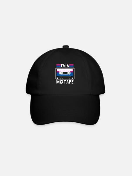 I'm a Mixtape Bisexual Bi Pride Month Mann Frau - Baseballkappe - Schwarz/Schwarz