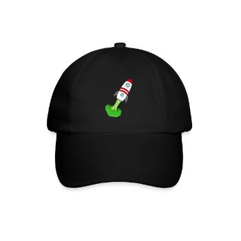 Brokkoli Rakete - Baseballkappe - Schwarz/Schwarz - Vorne