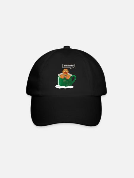Anti Weihnachten hassen Hasser Geschenk Fun - Baseballkappe - Schwarz/Schwarz