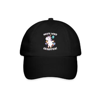 Junggesellenabschied JGA Party Einhorn Geschenk - Baseballkappe - Schwarz/Schwarz - Vorne