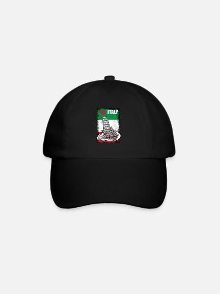 Love Italy Ich liebe Italien italienisches Essen - Baseballkappe - Schwarz/Schwarz