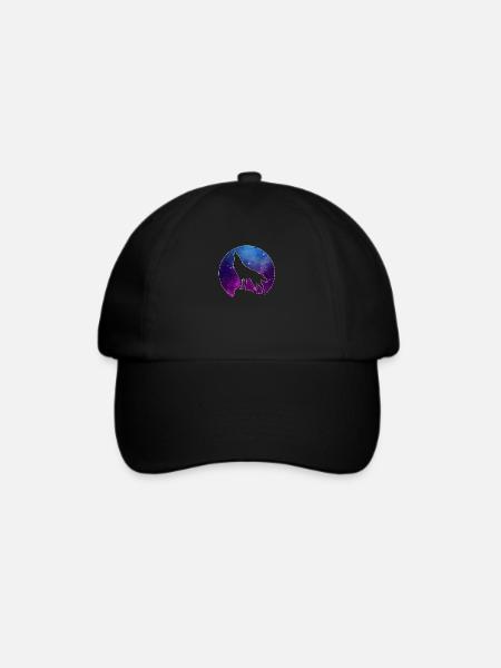 Wolf Wölfe Heulen Wolfpack Werwolf Geschenk - Baseballkappe - Schwarz/Schwarz