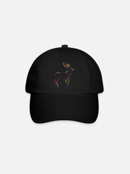 Deer Hirsch Silhuette - Baseballkappe - Schwarz/Schwarz