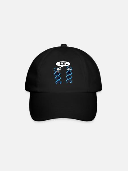 STOP COPYING ME DNA Humor Genetik Erbgut Witz - Baseballkappe - Schwarz/Schwarz