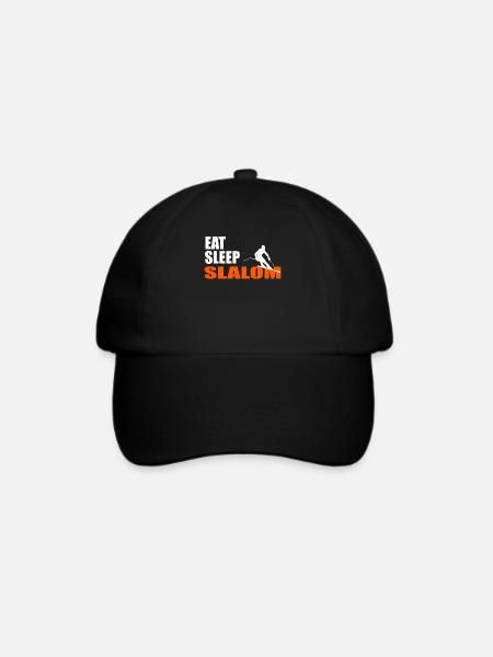 EAT. SLEEP. SLALOM. REPEAT. - Baseballkappe - Schwarz/Schwarz