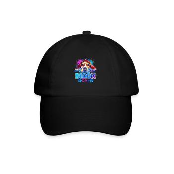 Beagle-Hund bunt - Baseballkappe - Schwarz/Schwarz - Vorne