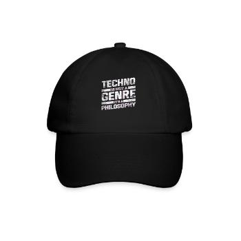 Techno Musik - Baseballkappe - Schwarz/Schwarz - Vorne