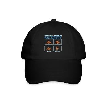 Basset Hound Sicherheit - Baseballkappe - Schwarz/Schwarz - Vorne