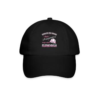 Feuerwehrfrau Berufsfeuerwehr Feuer Geschenk - Baseballkappe - Schwarz/Schwarz - Vorne