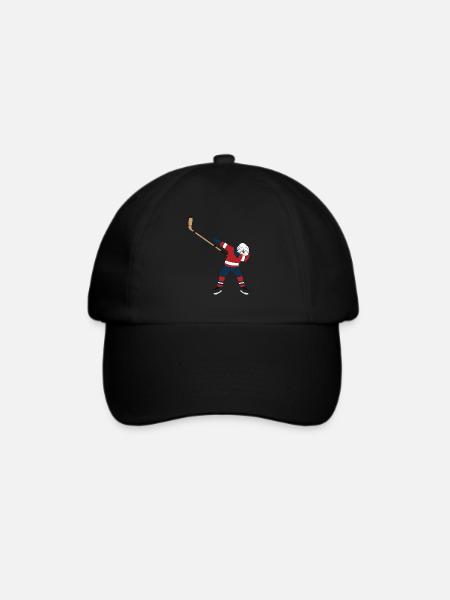 Hockeyspieler Hockey Dabbing Dab - Baseballkappe - Schwarz/Schwarz