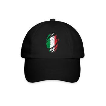 Italienische Flagge - Baseballkappe - Schwarz/Schwarz - Vorne
