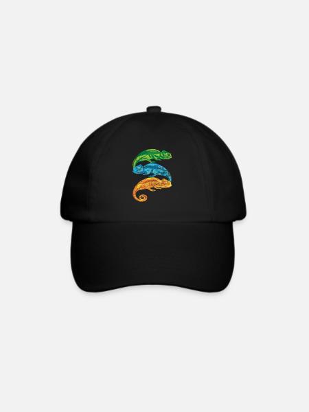 Chamäleon Retro - Baseballkappe - Schwarz/Schwarz