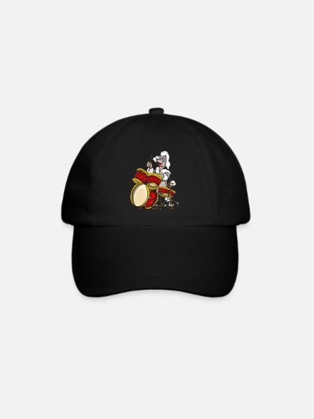 Pudel Schlagzeug - Baseballkappe - Schwarz/Schwarz