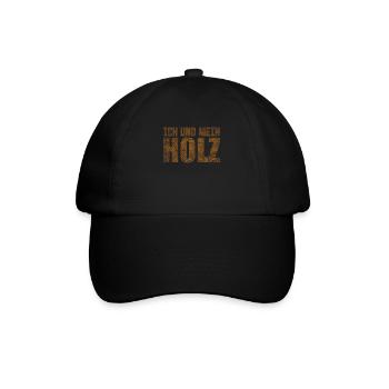 Holz - Baseballkappe - Schwarz/Schwarz - Vorne