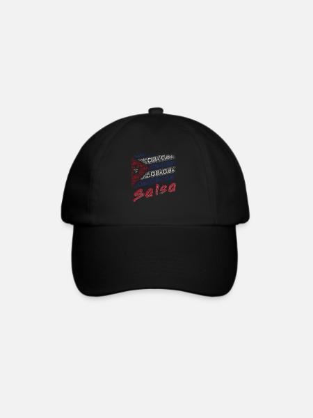 Cuban Salsa Kuba Flagge - Baseballkappe - Schwarz/Schwarz