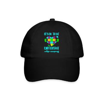AUTISMUS ANDERS IST OK Geschenk Für Autist - Baseballkappe - Schwarz/Schwarz - Vorne
