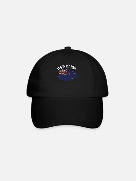 Neuseeland - Baseballkappe - Schwarz/Schwarz