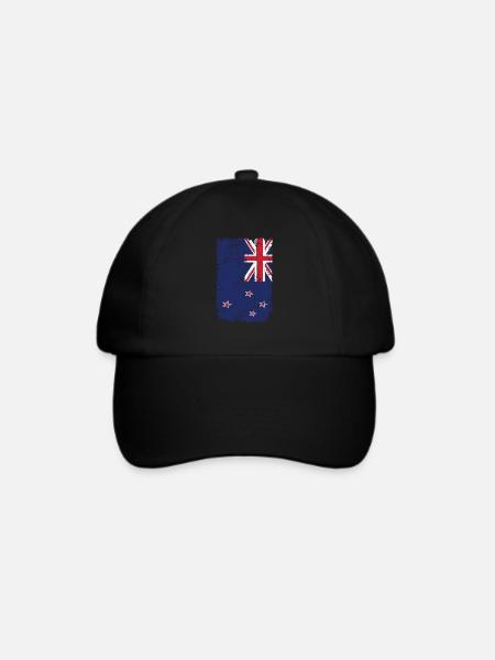 Neuseeland - Baseballkappe - Schwarz/Schwarz