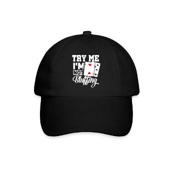 Pokerspiel Texas Holdem Geschenk I Poker - Baseballkappe - Schwarz/Schwarz - Vorne