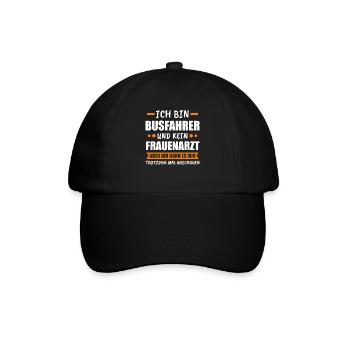 Busfahrer Bus Schulbus Geschenk - Baseballkappe - Schwarz/Schwarz - Vorne
