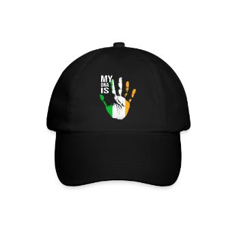 My DNA Is Irish, Irish Hand, Ireland Flag, Irish - Baseballkappe - Schwarz/Schwarz - Vorne
