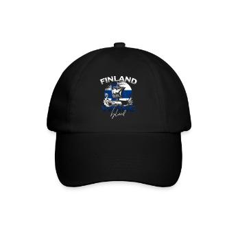 Finnland Finne Heimat - Baseballkappe - Schwarz/Schwarz - Vorne