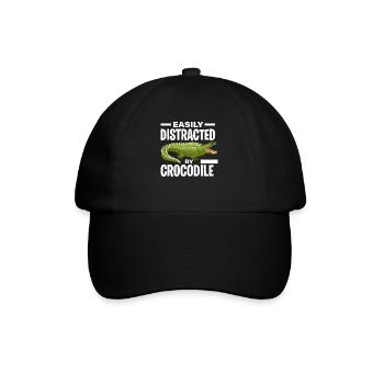 Krokodil - Baseballkappe - Schwarz/Schwarz - Vorne