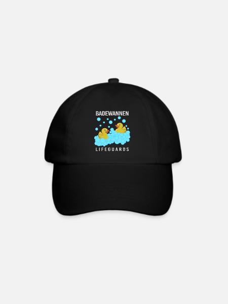 Quietscheente Rettungsschwimmer - Baseballkappe - Schwarz/Schwarz