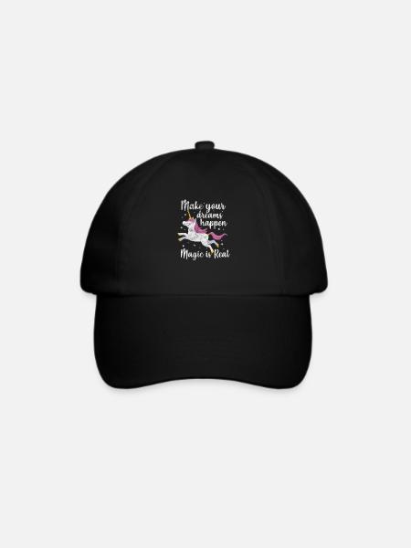 Einhorn Unicorn Pferd Einhörner Märchen Geschenk - Baseballkappe - Schwarz/Schwarz