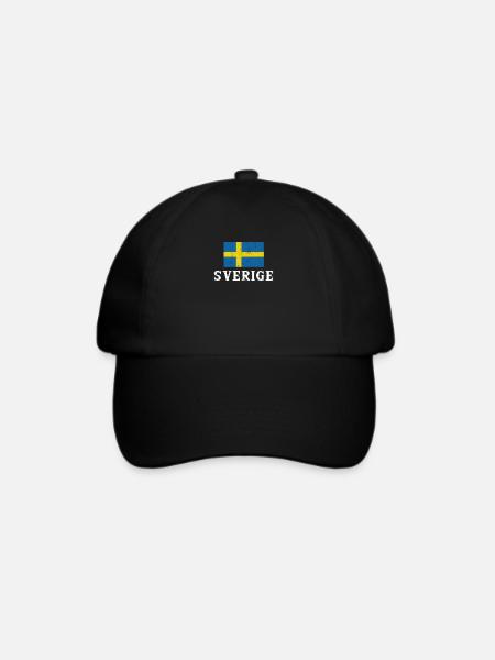 Schweden - Baseballkappe - Schwarz/Schwarz