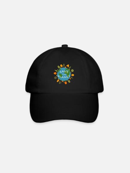 Rette den Planeten umweltfreundlich - Baseballkappe - Schwarz/Schwarz