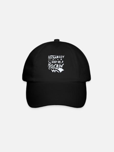 Rockabilly - Keep on Rocking - Baseballkappe - Schwarz/Schwarz