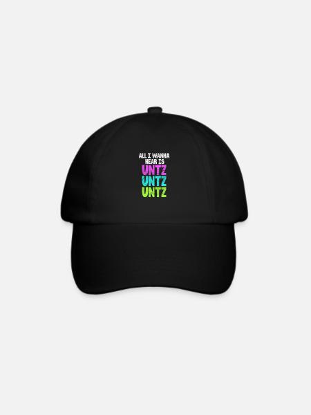 Techno Rave Raver House Electro Festival Geschenk - Baseballkappe - Schwarz/Schwarz