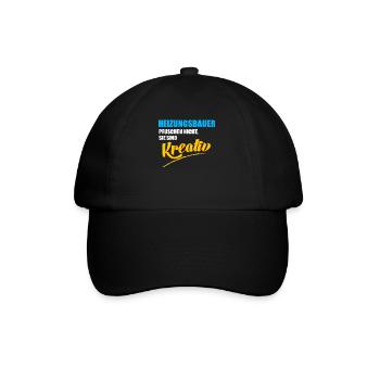 Heizungsbauer Berufe Heizungsbau Installateur - Baseballkappe - Schwarz/Schwarz - Vorne