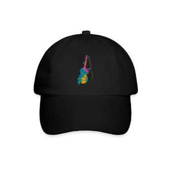 Violine Geige Geigenspieler Geschenk - Baseballkappe - Schwarz/Schwarz - Vorne