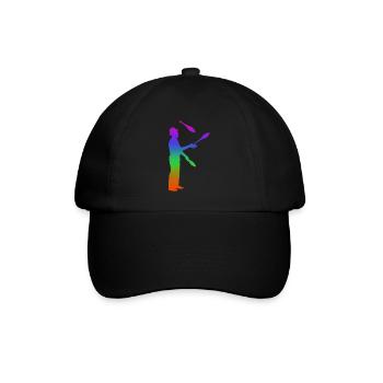 Jonglieren Regenbogen Silhuette - Baseballkappe - Schwarz/Schwarz - Vorne